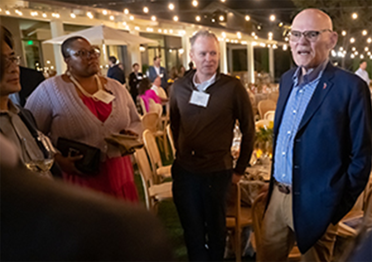 James Carville speaks at an MUFG event